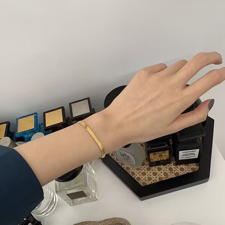 Nueva Simple Sexy tobillera cadena plana de acero de titanio tobillera de las mujeres de acero de titanio Luz de lujo cadena desnuda joyería de moda