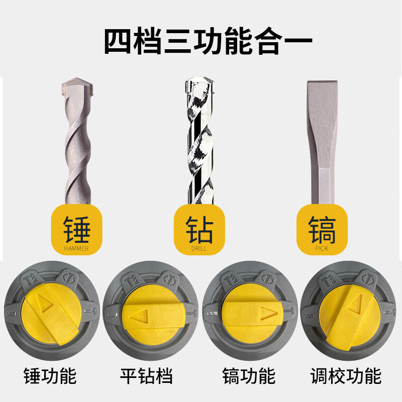 martillo de carga eléctrica de litio de 20V pequeño y fuerte taladro de impacto de litio de hormigón pesado multifunción industrial de tres propósitos