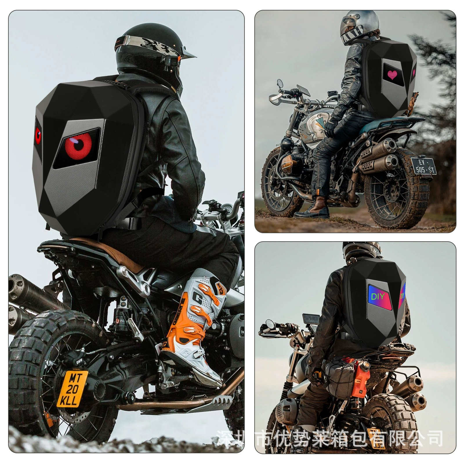 LOY Cavaliers Backpack Lighting Patterns HD high -definition screen DIY cool outdoor mobile LED backpack