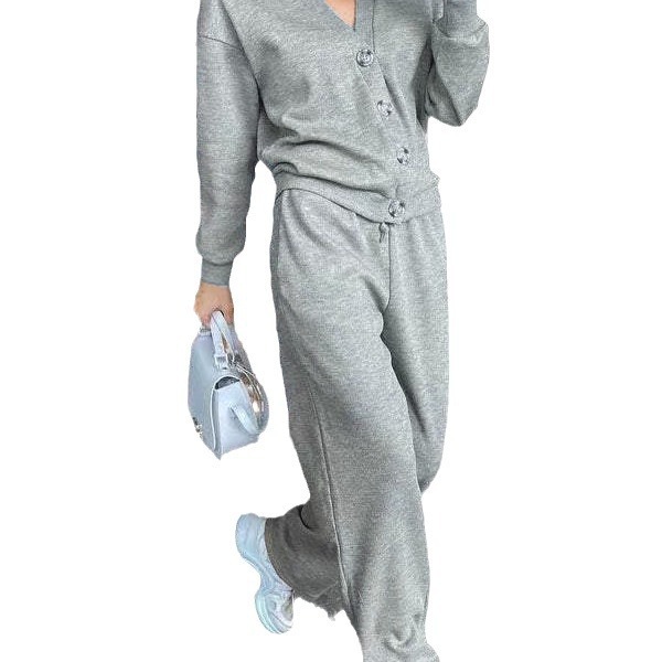 Women's Clothing Independent Station Autumn New Casual Comfortable Jacket Cardigan Sweatpants Set_voghion.com