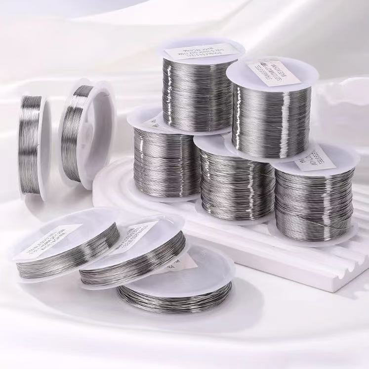 0.2-0.6mm Large Roll of Stainless Steel Wire, Soft and Bendable, for Shaping and Stringing Pearl Pendants DIY Materials