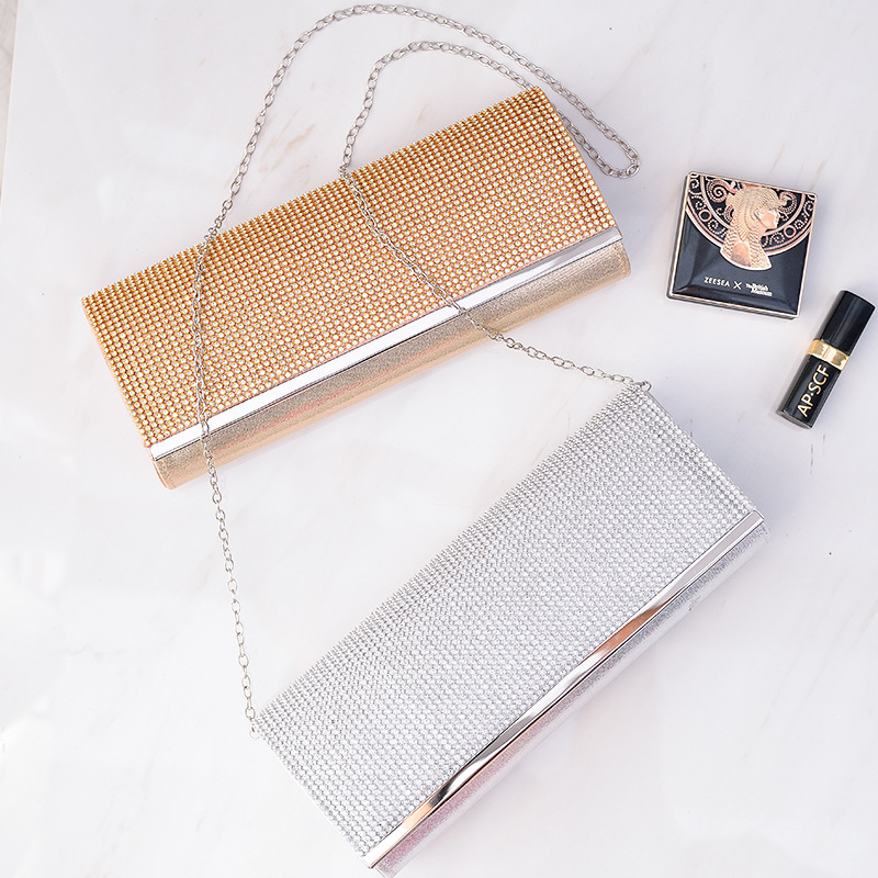 Bolso de noche de diamantes de imitación creativo partido embrague europeo y americano retro banquete bolso hecho a mano de las mujeres bolsa de suministro transfronterizo