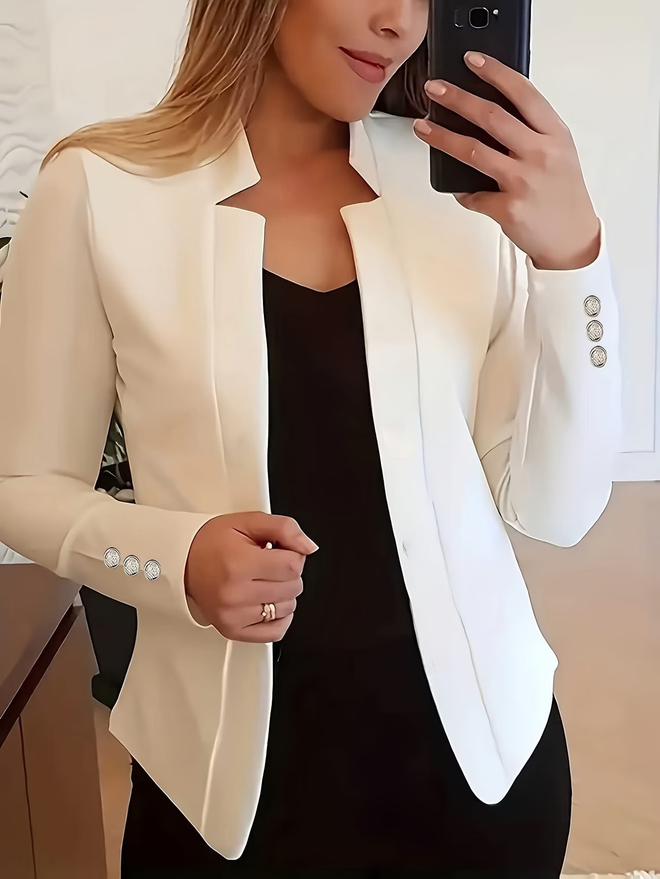 Blazer Femme Chic Et Élégant Veste De Tailleur Pour Bureau_voghion.com