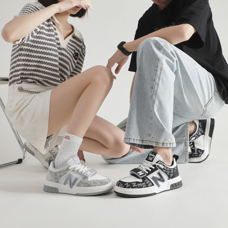 Giày sneaker nam cổ điển đa năng phong cách retro, đế êm thoáng mát — 598 trắng xanh