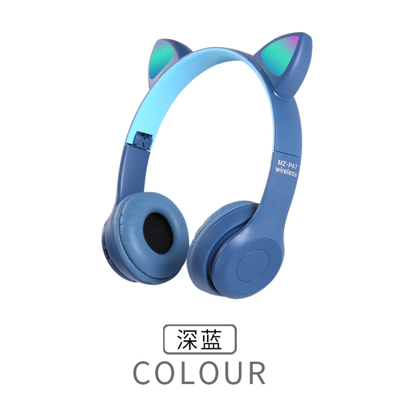 クロスボーダー専用MZ47新型p47M猫耳発光ステレオヘッドセットbluetoothヘッドセットメーカー直供|undefined