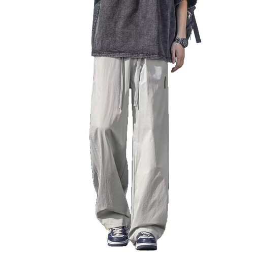 Lomon Ice Silk Wide Leg Pants for Men - Summer 2025 New Arrival Straight Leg Loose Casual Long Pants with Drape - Suit Style