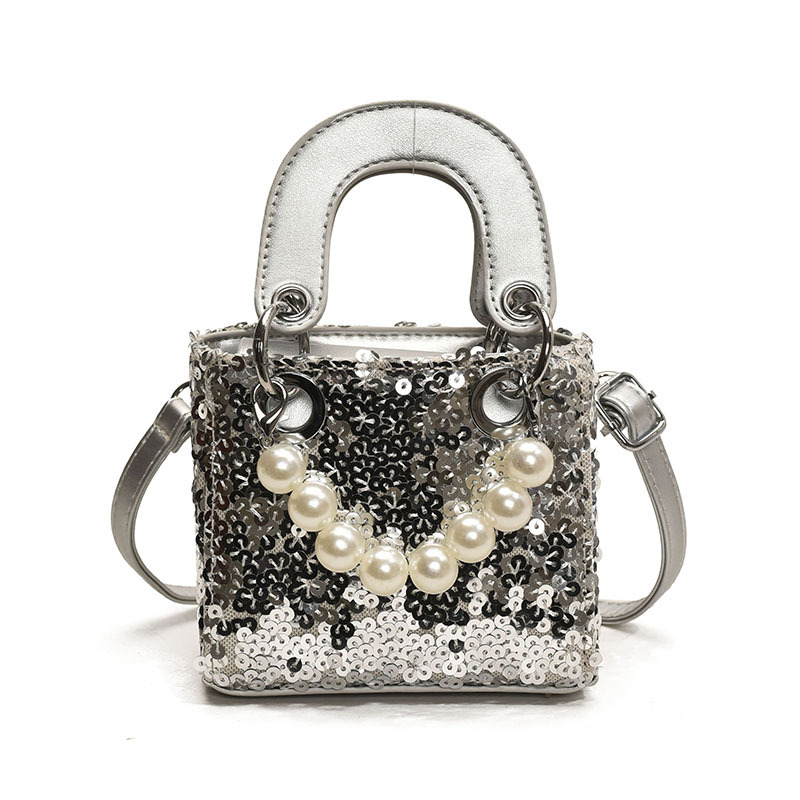 Moda coreana de sequillas niñas bolso de hombro dulce perla bolso de mano bebé nuevo mini bolso para niños