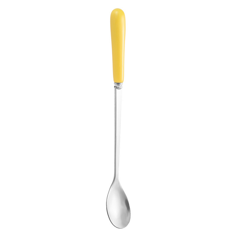 Chaozhou Ceramic Cup Stainless Steel Tableware Set 17.5cm Ice Stirring Dessert Coffee Spoon_voghion.com