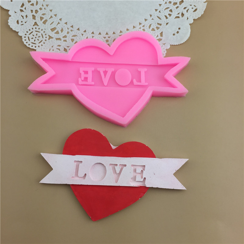 DIY креативный love любовь стримеры конфеты силиконовые формы шоколадный сахар торт Гипс капли клея украшения