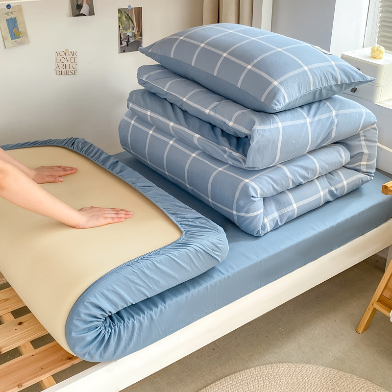 2025 New Pure Cotton Mattress Cover Student Dormitory Bunk Bed Three-Piece Set Bed Bed Sheets Four-Piece Set