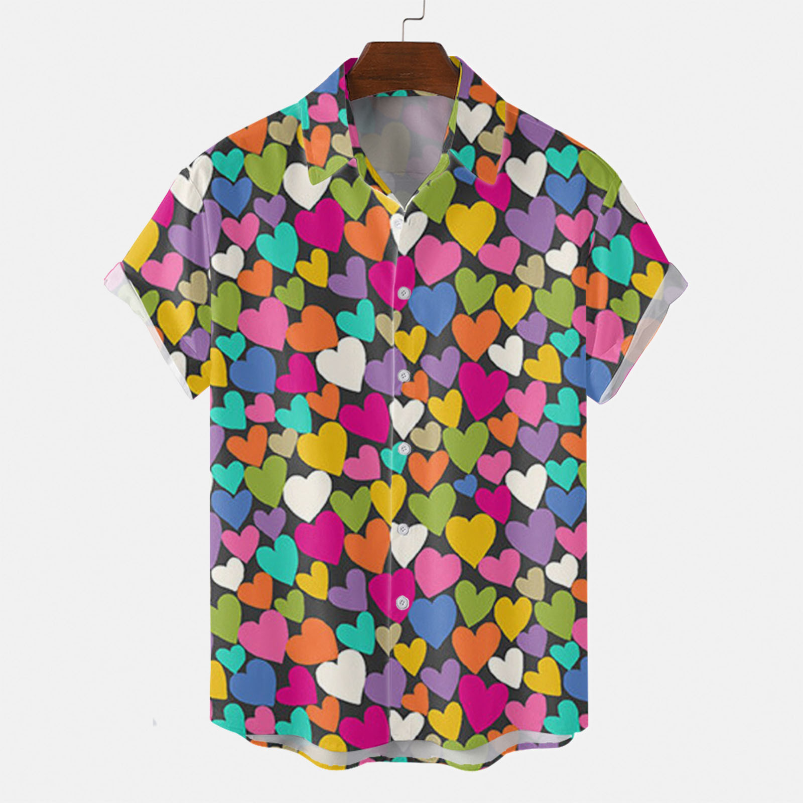 3d love blusa de manga corta con estampado digital, cita romántica, camisa de un solo pecho transpirable de estilo casual de todo fósforo MB1