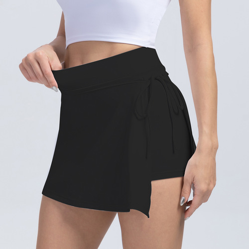  Yoga shorts fake two-piece culottes sports culottes straps tennis fitness running quick-drying pocket shorts for women