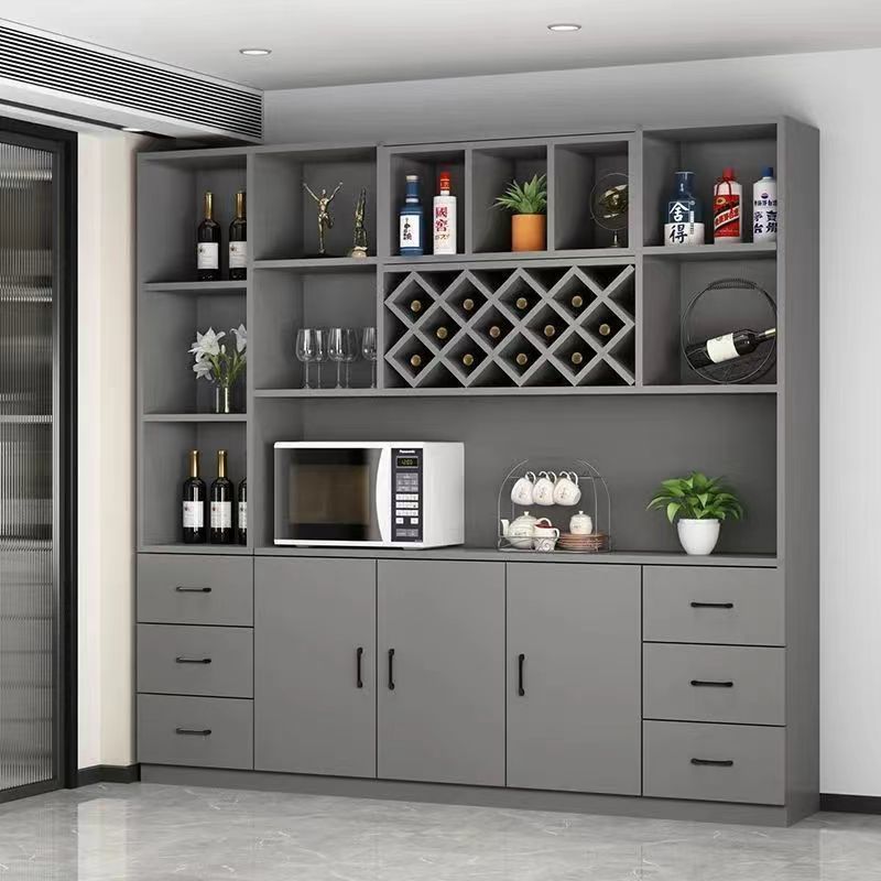 Solid Wood Wine Cabinet Sideboard Home Wall-Mounted Wine Cabinet Display Cabinet Living Room Entrance Cabinet Partition Cabinet Supports Customization