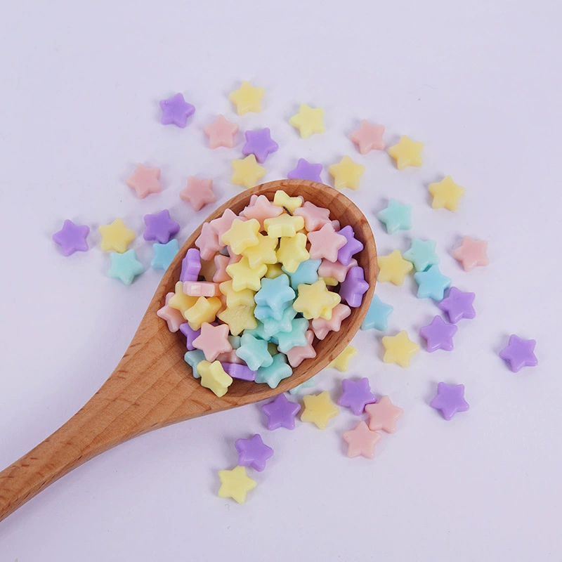 Аксессуары для творчества из ПВХ, цветные макаронные звёздочки, конфеты, миниатюрная еда для игр, пятиконечные звёздочки из глины