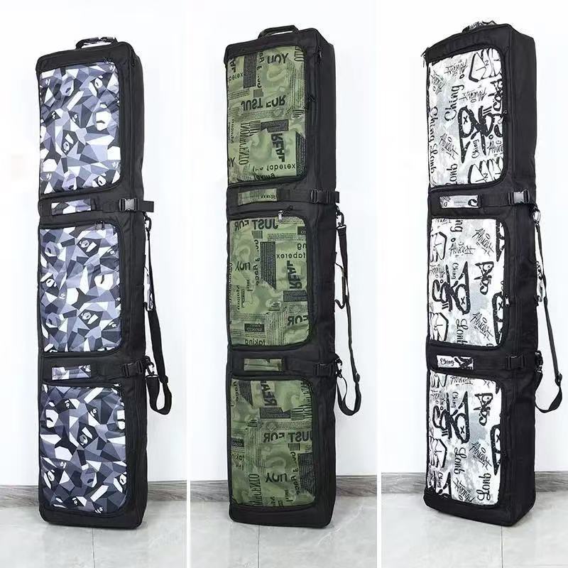 Snowboard Bag Camouflage Single and Double Board Universal Compartment Dry and Wet Separation Large Capacity Wheeled Snowboard Bag