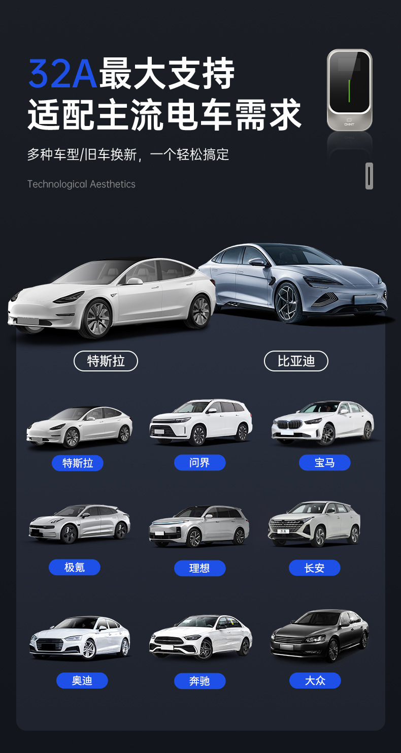 Chint 7KW Commercial AC Charging Station for Shared Use in Residential Communities and Hotels, with Scan Code Billing for New Energy Vehicle Charging