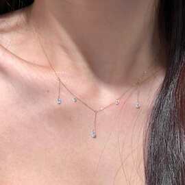 满天星~轻奢水滴锆石流苏项链女韩系清冷感超细碎钻精致锁骨链