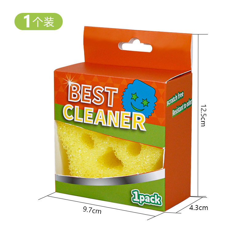 笑顔スポンジ 温感変色マジッククリーナー ハニカム構造食器洗いブラシ 鍋洗い神器 家庭用キッチン|undefined