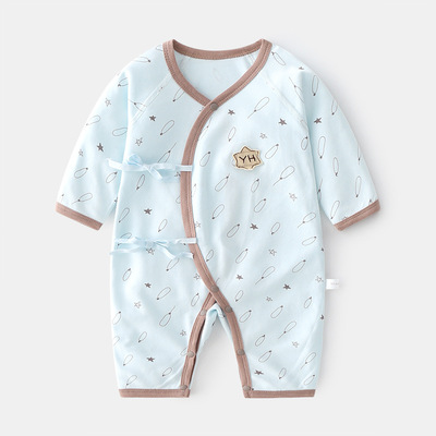 Newborn baby butterfly clothes spring and autumn pure cotton supple Romper Newborn Monk clothes pajamas men and women baby one-piece garment