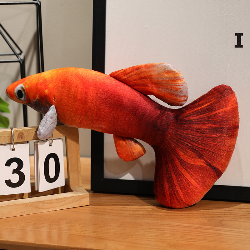 Muñecas de color Peacock juguetes de peluche peces dorados muñecas de peces tropicales muñecas de pescado simulado muñecas de almohada de tela accesorios de fotografía