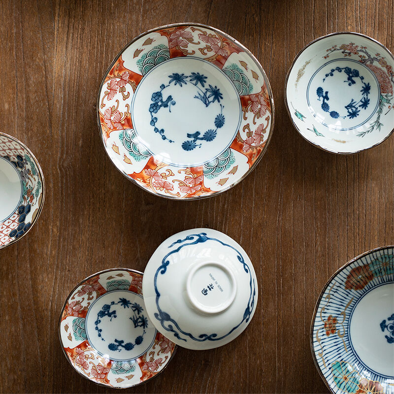Japanese Imported Braised Ceramics Plate Japanese Traditional Vintage Handmade Dinner Plate Deep Plate Set Dim Sum Plate