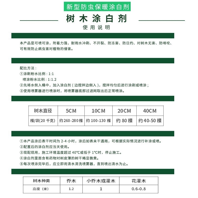 森佑涂白剂大树清园树木驱虫保暖防冻盆景园艺涂白粉防日灼2.5kg|undefined