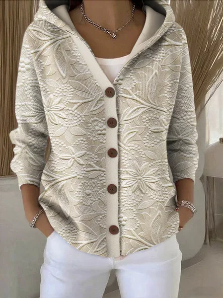 Кофта с капюшоном, европейский стиль, 3D тиснёный узор, размеры S–4XL