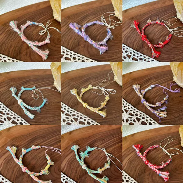 Cotton Rope Handmade Braided Colorful Rope Bracelet DIY Semi-Finished Jewelry Accessories Bracelet for Men and Women Semi-Finished Bracelet