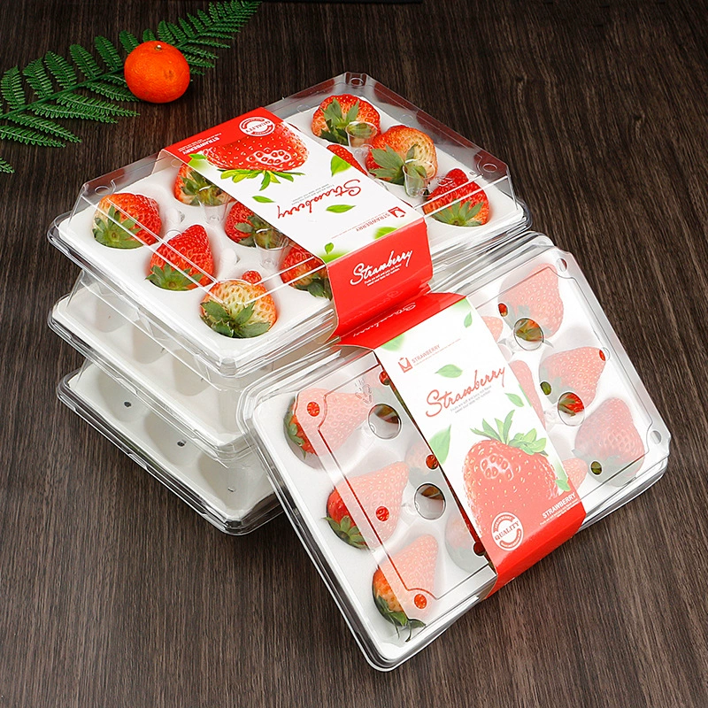 Strawberry, plastic box, rectangular pack