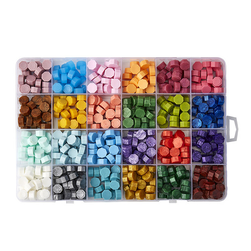 Fire paint wax granules wholesale source manufacturer boxed multi-color sealing wax mixed color octagonal seal wax