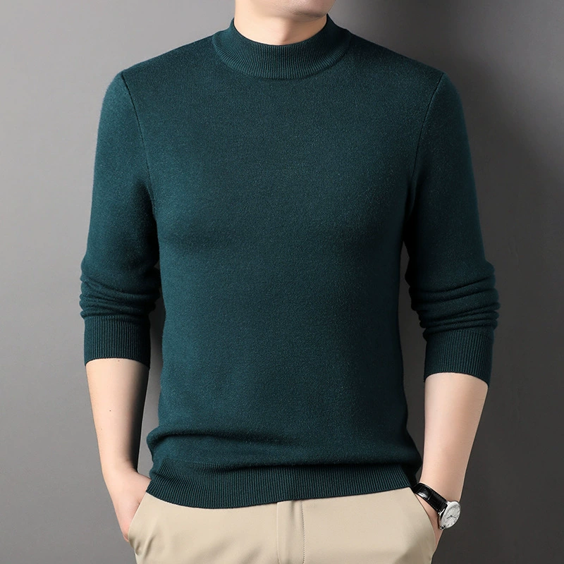Fashionable sweater, universal colored knitted warm long-sleeve for leisure, high collar, wholesale