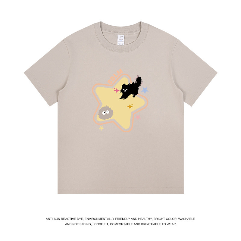 メンズ夏用綿100％半袖Tシャツ、男女兼用、トレンドブランド、カジュアル、万能、通勤、ラウンドネックトップス、インナー、ins|undefined