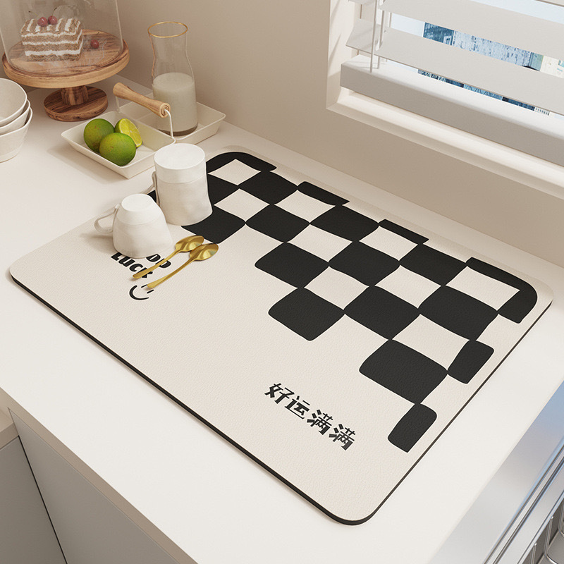 Lodo de diatomaceas transfronterizo cubiertos de color sólido almohadilla de drenaje de cocina doméstica cubierta de absorción de agua almohadilla de taza seca almohadilla de mesa de aislamiento térmico lavado