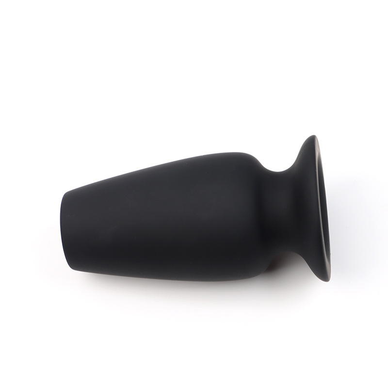 Hollow Anal Plug, Small Silicone Training Plug, Black — detail image 5