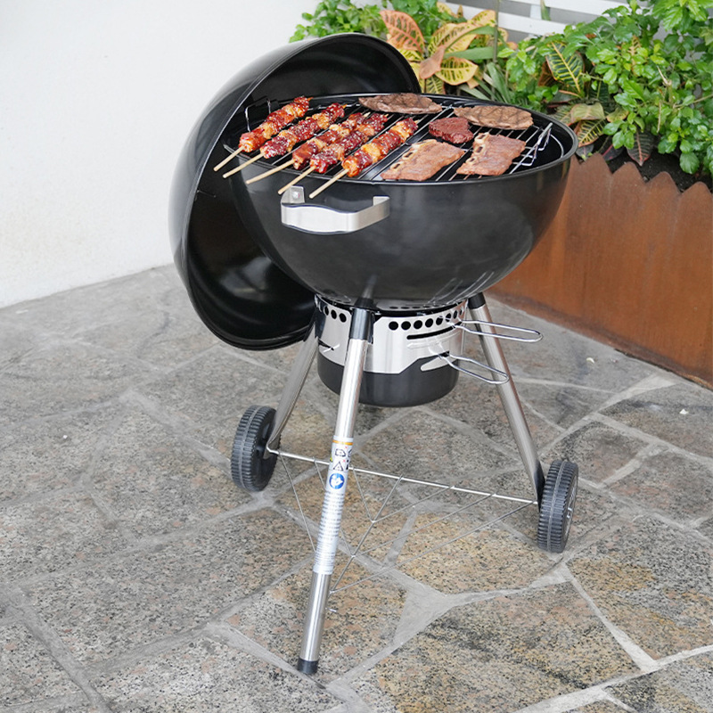 Certificado CE en stock de alto grado fondo profundo manzana horno 22 pulgadas horno de fútbol horno de parrilla de tres patas horno de parrilla portátil al aire libre