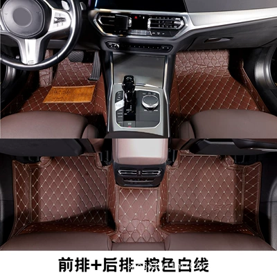 Modelə uyğun ayaqaltı — Floor Mats, Fully Enclosed Anti-Slip - suitable-for-2012-2018-audi-a1-two-door-brown-white-line