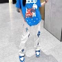宽松水洗男女美式牛仔裤