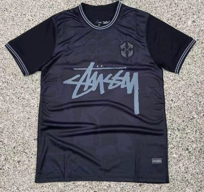 Stussy Jersey Brasil Flamengo Italia Edición conmemorativa Portugal París Francia Uniforme de fútbol