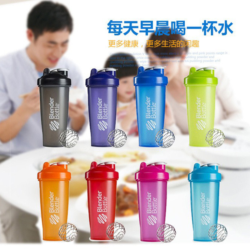 En stock al por mayor 600ml deportes batido Copa de fitness taza batido de leche taza proteína en polvo batido taza de mezcla taza de impresión logo