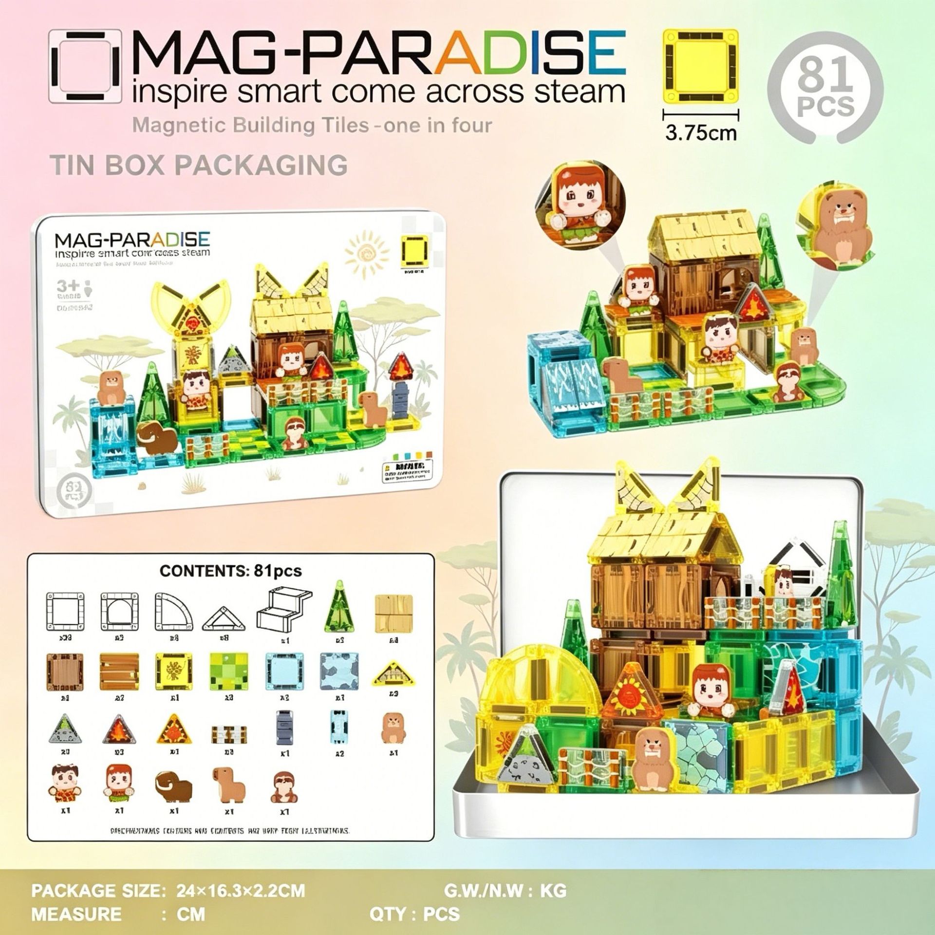 Transfronteriza portátil de bolsillo magnético 3,75 cm ingeniería de automóviles escena ventana magnética juguetes de puzzle para niños