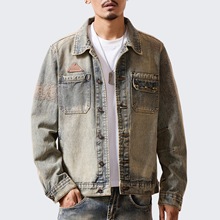 枫舍男装 /复古牛仔外套男潮牌秋冬款潮牌感痞帅宽松美式休闲夹克