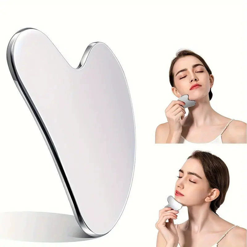 Массажёр для лица gua sha, нержавеющая сталь, в форме сердца, против пигментации