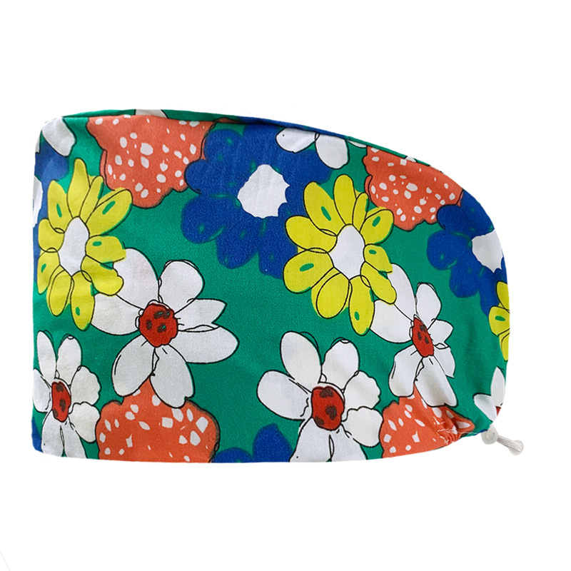 Pareja de dibujos animados lindo impreso puro algodón oral belleza médico tapa de trabajo tapa quirúrgica tapa de la enfermera de la sala de operaciones femenina