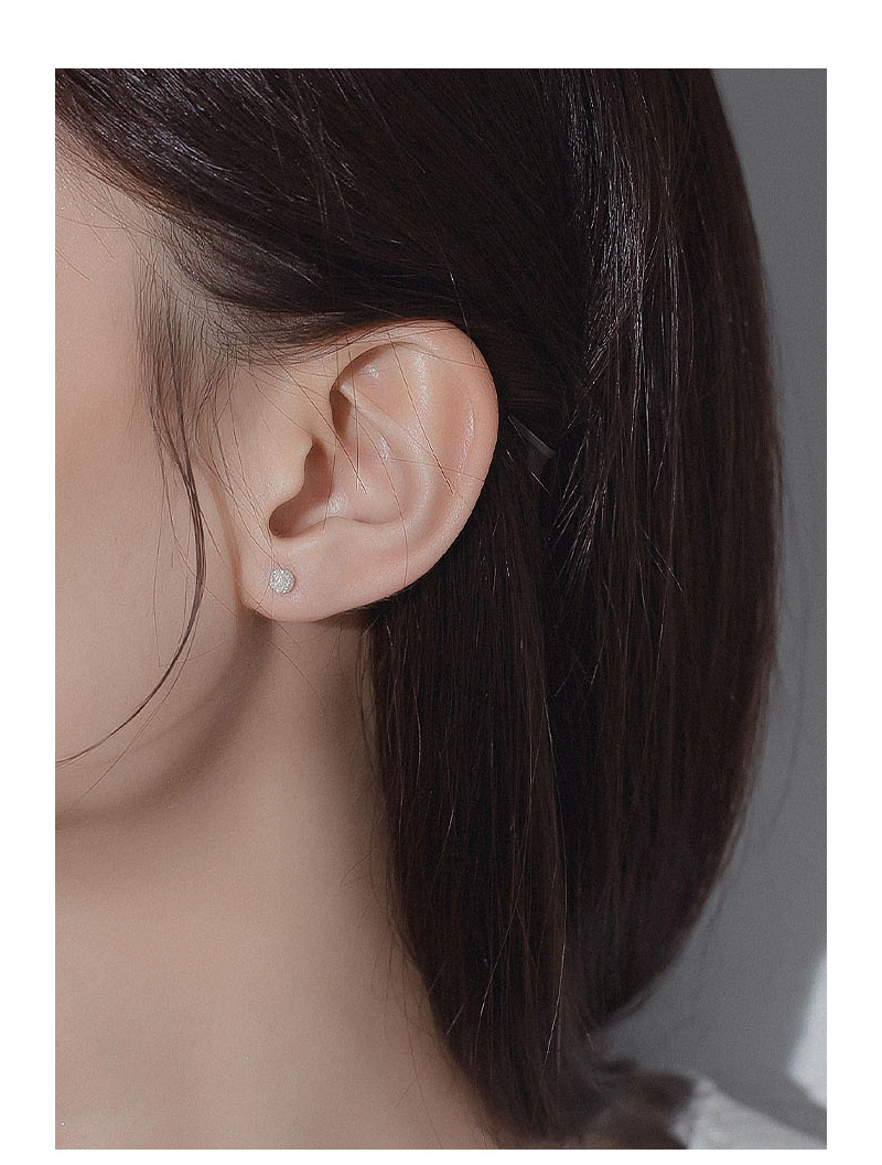 Solid Color Pattern Women's Gender 1 Pair 925 Sterling Silver Solid Color Ear Studs