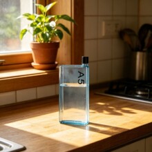 密封防漏 A5 扁平单层透明方形塑料水杯学生通勤背包平放不渗水水