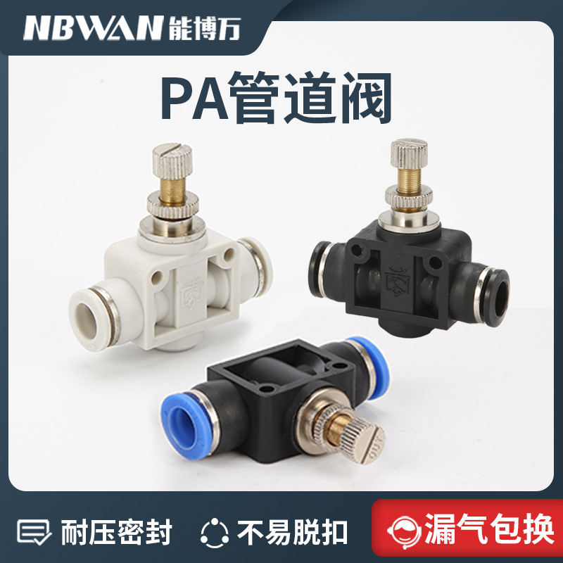 气动接头塑料快插气管快速接头LSA-8管道型直通节流阀PA-6/10/12