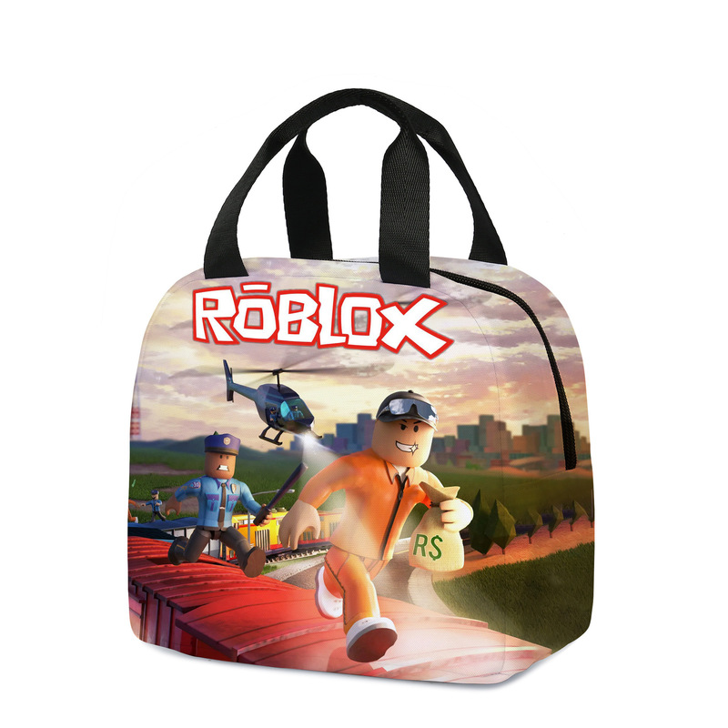 3D 新しい Roblox ROBLOX ランチバッグ小学生ランチボックスバッグ diy アイスバッグポリエステルプリント食事バッグ|undefined