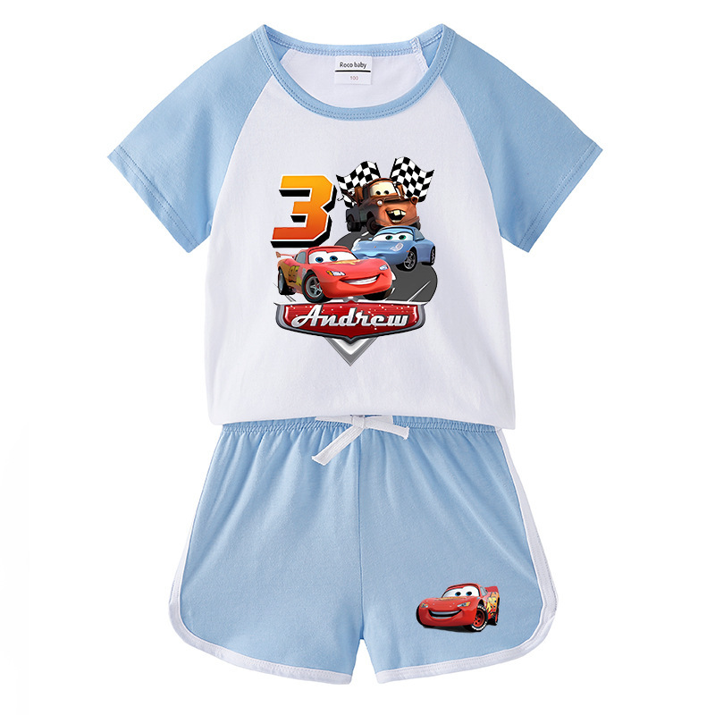 2025 New Kidsren's Summer Clothing Set, Male and Female Baby Hot Pants, Short-Sleeved T-Shirt Shorts, Casual Sports Kidsren's Two-Piece Set