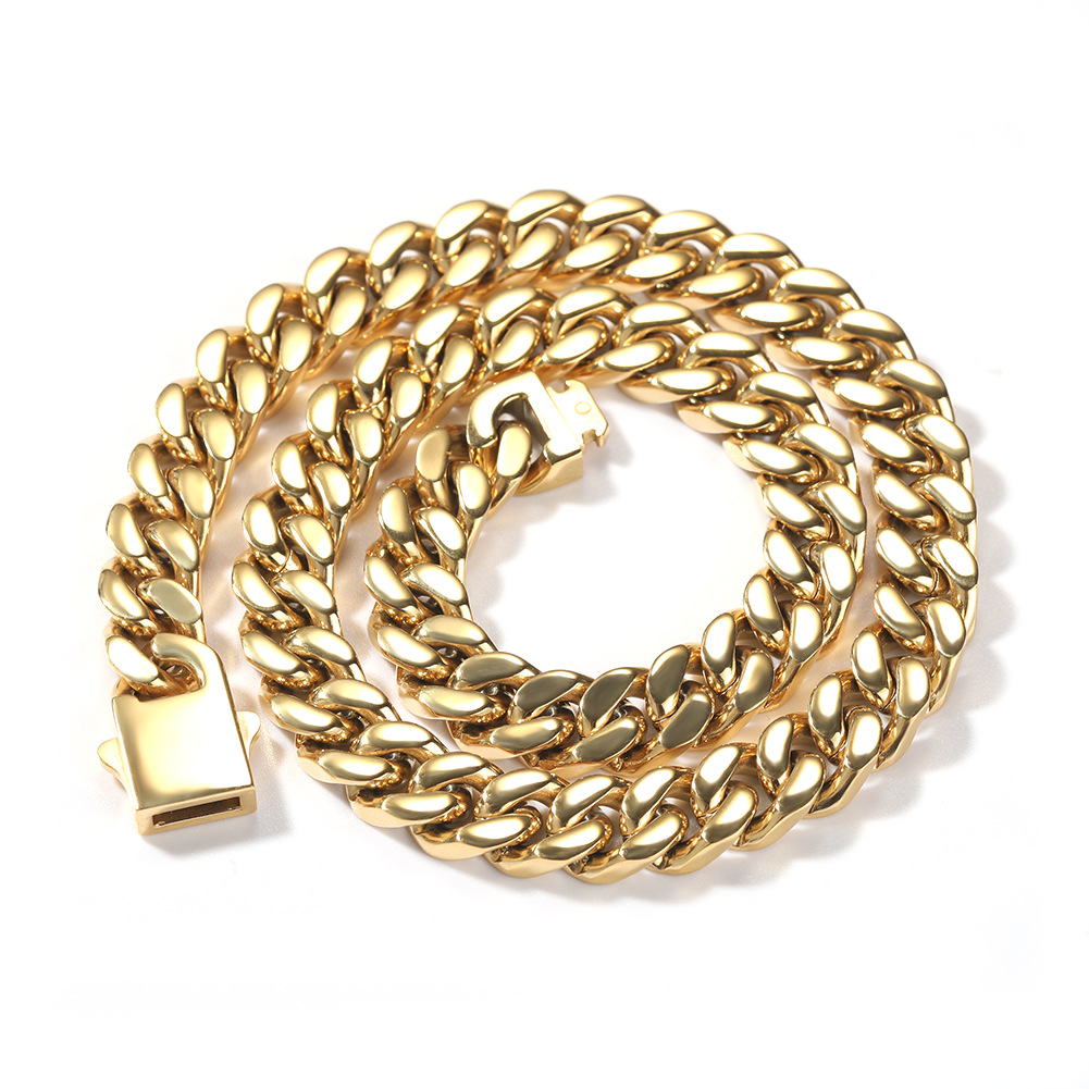 Hip-Hop Solid Color Stainless Steel Plating Necklace Colorza_colorza_2