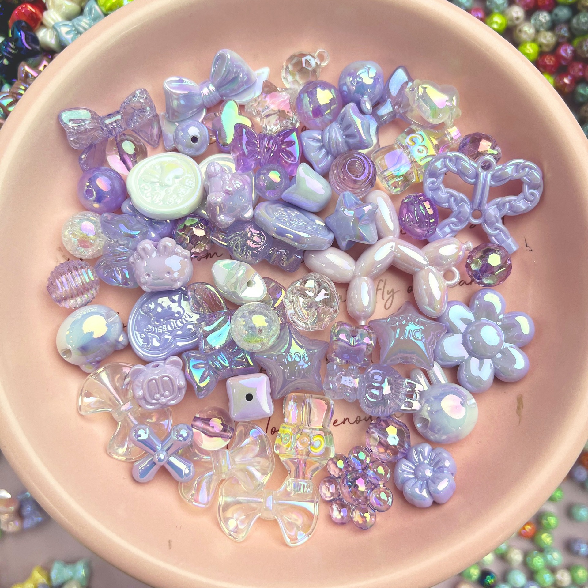 電気メッキUVカラー高光沢異形人魚姫穴あきビーズ手作りDIYネックレス携帯ストラップ材料パックアクセサリー